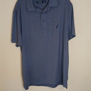 Nautica Men's Heathered Blue Polo Shirt
